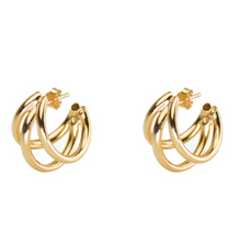 Load image into Gallery viewer, The Triple Ring Hoops
