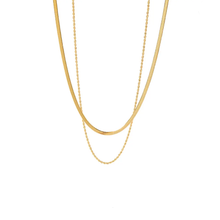 Load image into Gallery viewer, The Savannah Herringbone Roped Layered Necklace
