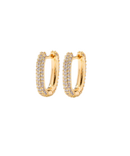 Load image into Gallery viewer, The Mini Rectangular Diamond Hoops
