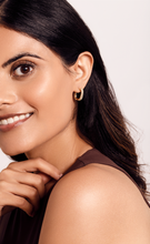 Load image into Gallery viewer, The Mini Rectangular Diamond Hoops